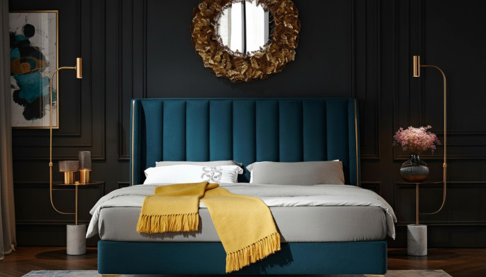 Slaapkamer set design Moderne luxe slaapkamer Bed 2x nachtkastje 3-delig. Nieuw