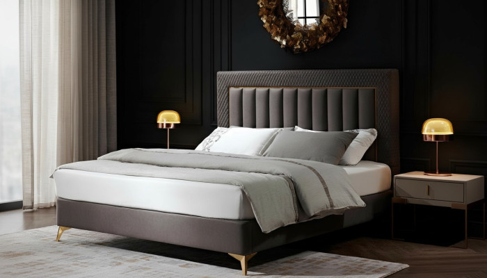 Slaapkamer compleet bed 2x nachtkastje 3-delige set ontwerp luxe complete sets