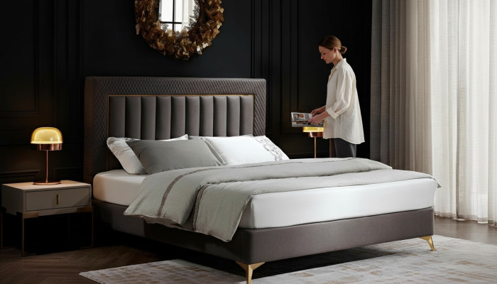 Tweepersoons hotelbedden meubels luxe slaapkamer bed gestoffeerd ontwerp fluweel tweepersoonsbedden
