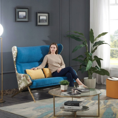 Sofa 2-zits Designbanken Gestoffeerde Bankstellen Relax Stof Moderne Tweezitter Nieuw