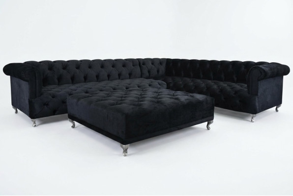 Hoekbank Chesterfield Design Bank Bekleding Hoekbank + Voetenbank Hoekbank