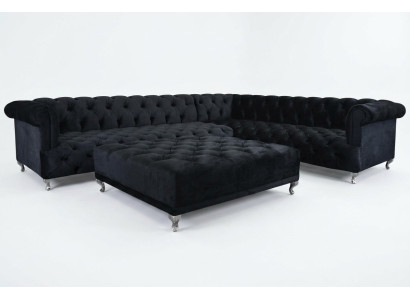 Hoekbank Chesterfield Design Bank Bekleding Hoekbank + Voetenbank Hoekbank