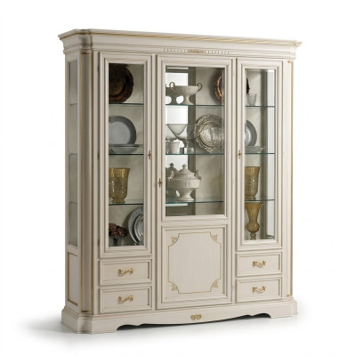 Vitrine Woonkamer meubels dressoir Massief houten vitrines glazen kast Echt hout