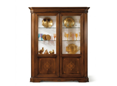 Vitrine 2 deurs kast vitrinekasten woonkamer kasten design kast meubels glas nieuw