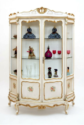 Glazen kast Vitrine Barok meubels Italiaanse inrichting Vitrines Glazen kasten