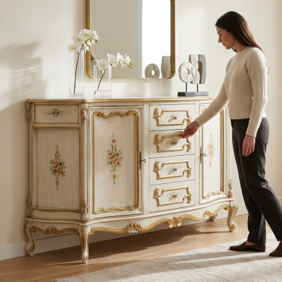 Laden Klassieke kast Massief houten meubels Dressoir Italiaanse inrichting