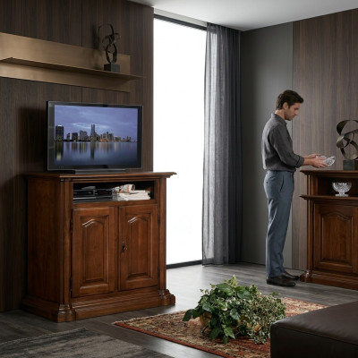 tv Sideboard rtv Woonkamer Ontwerp Plank Houten Planken Lowboard Italië Bruin