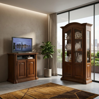tv Sideboard rtv Woonkamer Ontwerp Plank Houten Planken Lowboard Italië Bruin