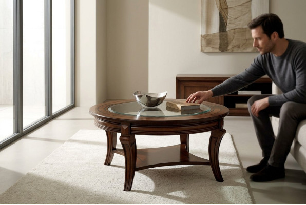 Salontafel Rond Tafel Hout Italiaanse meubels Ronde tafels Salontafels Nieuw