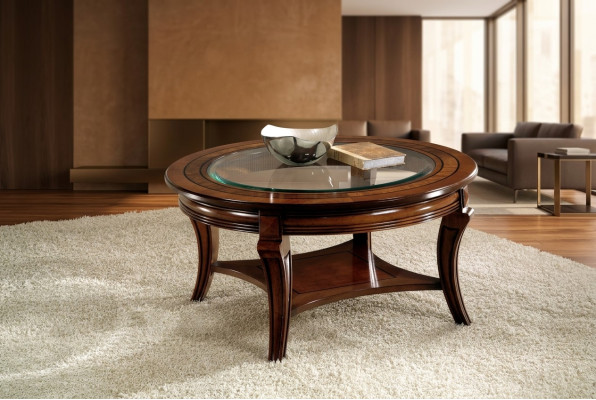 Salontafel Rond Tafel Hout Italiaanse meubels Ronde tafels Salontafels Nieuw