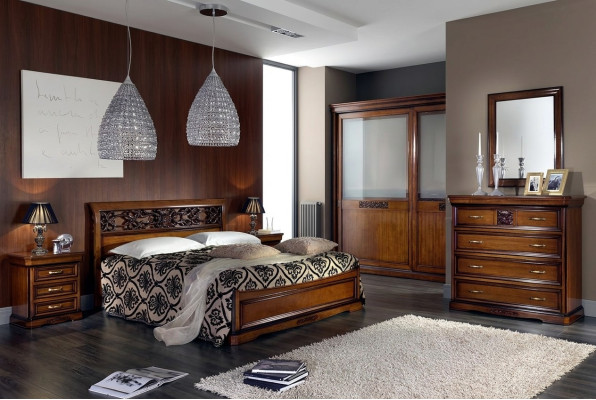 Slaapkamer bed Bruin luxe meubels Vaccari cav giovanni bedden massief hout Nieuw