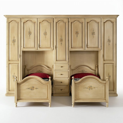 Klassieke kledingkast met bedden Hotelinrichting Bed Kast Set Meubels