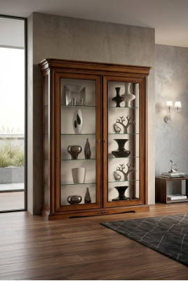 Woonkamer vitrinekast boekenplank dressoir Klassieke meubels Planken Hout  Woonkamer vitrinekast boekenplank dressoir Klassieke meubels Planken Hout