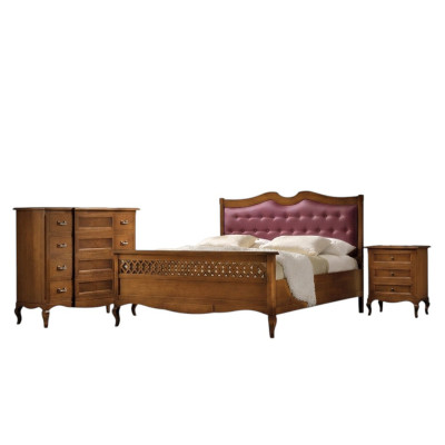 Italiaanse designslaapkamerbed 2x nachtkastjes ladekast 4-delige set Nieuw
