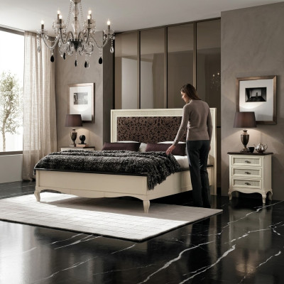 Slaapkamer Bed Nachtkastje Tweepersoonsbed Bekleding Beddenset Groep Set 3-delig.