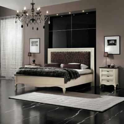 Slaapkamer Bed Nachtkastje Tweepersoonsbed Bekleding Beddenset Groep Set 3-delig.