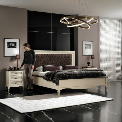 Tweepersoons massief houten slaapkamer bedden ontwerp bed meubelen Vaccari cav giovanni