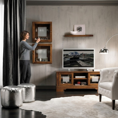 Woonkamerset 3-dlg. Woonkamer RTV vitrine dressoir luxe wandkasten Nieuw