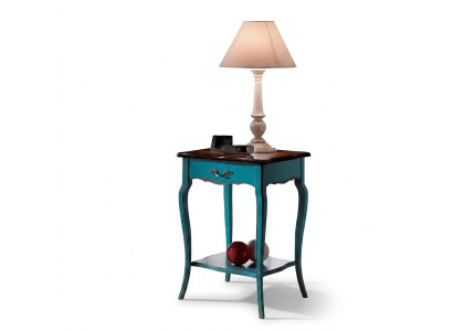 Console nachtkastje slaapkamer bijzettafel modern design meubels hout azuurblauw.