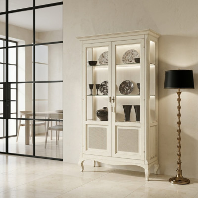 Vitrine Hout Luxe Kasten Klassiek Dressoir Design Meubelen Italiaans Bruin