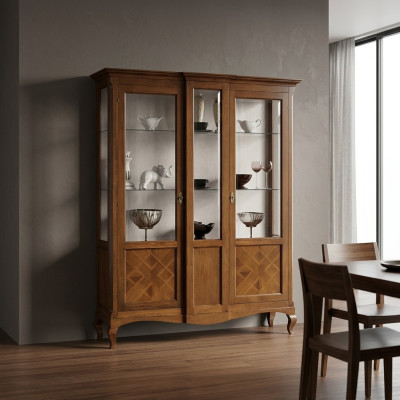 Vitrine Hout Luxe Kasten Klassieke Dressoir Kast Meubels Italiaans Bruin