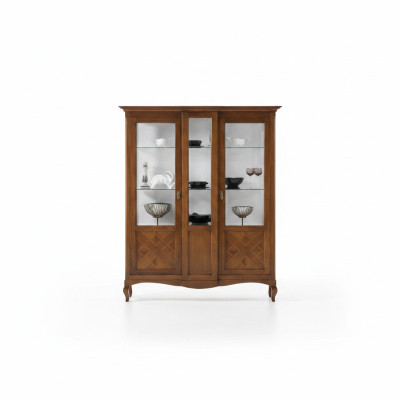 Vitrine Hout Luxe Kasten Klassieke Dressoir Kast Meubels Italiaans Bruin