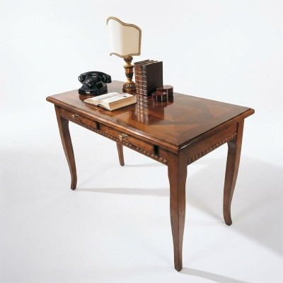 Bureau tafel Italiaans interieur meubels massief hout kantoor secretaresse nieuw