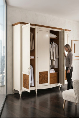 Kast van massief hout Kledingkast Massieve slaapkamer meubels Italiaanse houten kast.