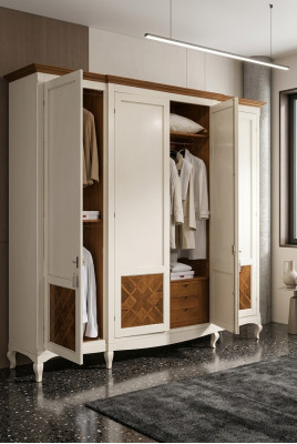 Kast van massief hout Kledingkast Massieve slaapkamer meubels Italiaanse houten kast.