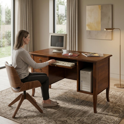 Italiaans meubilair kantoortafel inrichting meubels bureau tafel massief houten tafels nieuw