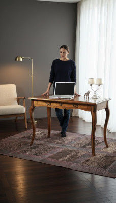 Secretaris Kantoor Meubels Bureau Bureau Computertafel Massief Hout Laden Tafels