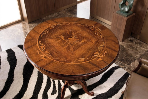 Eetkamertafels Ronde meubels Eettafel Luxe Ronde Tafel Massief Hout Italië Nieuw
