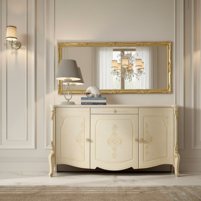 Kast met spiegel Houten dressoir Meubels Kast Slaapkamer Zwart Sideboard