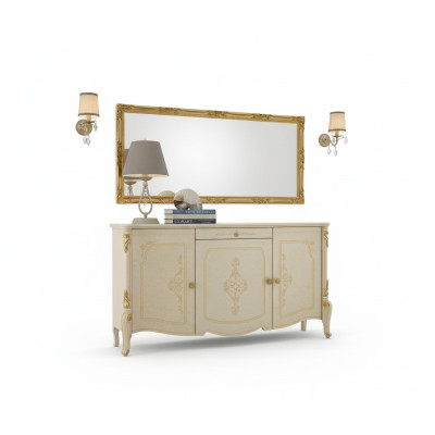 Kast met spiegel Houten dressoir Meubels Kast Slaapkamer Zwart Sideboard
