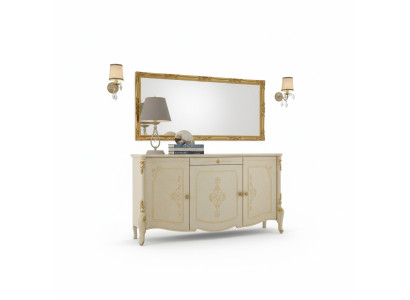 Kast met spiegel Houten dressoir Meubels Kast Slaapkamer Zwart Sideboard