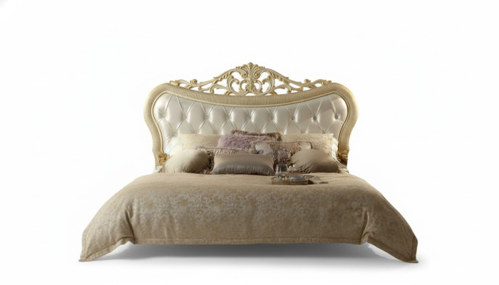 Tweepersoonsbed Bed Luxe Bedden Houten Bedframes Bedframe Beige Ontwerp Modern