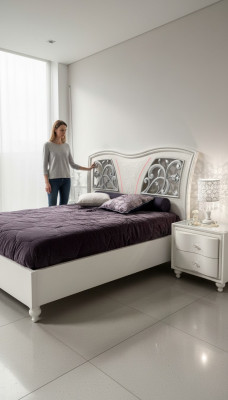 Bedframe Hout Dubbel Slaapkamer Wit Modern Tweepersoonsbed Meubels Bedden Nieuw