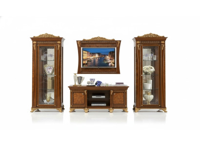 tv-standaard kast Luxe woonwanden Woonkamer lijn Nieuwe set Vitrine Houten meubels