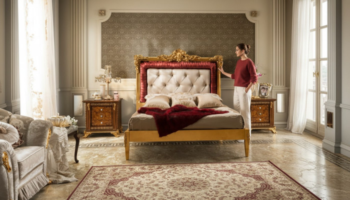 Tweepersoonsbed Luxe bedden Houten bedframes Bedframe Bruin Design Klassiek