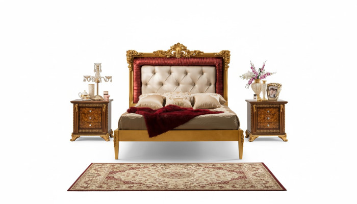Tweepersoonsbed Luxe bedden Houten bedframes Bedframe Bruin Design Klassiek