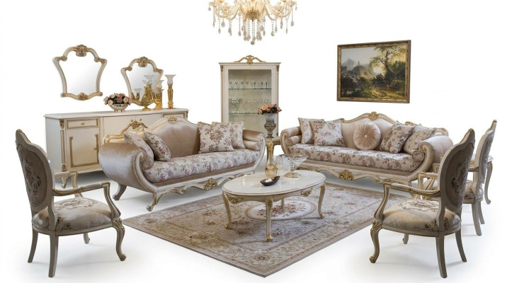 Sofa-set bank bank salontafel fauteuil bankstellen set stof 311 set 5-delig.