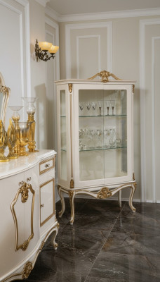 Vitrine glazen kast plank hout vitrinedesign Art Deco woonkamer nieuw