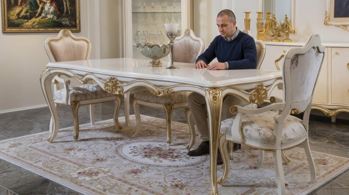 Eetkamer eettafel stoel set groep meubilair tafel meubilair luxe 5-delige.