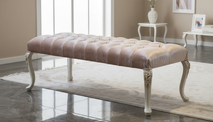 Hocker Bekleding Zitontwerp Textiel Relax Luxe Zitbank Stof Chesterfield