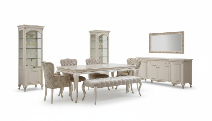 Klassieke eetkamerset tafel kruk eetkamerset stoelen set 6-delig Nieuw
