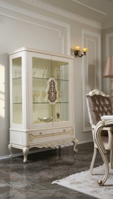 Vitrine glazen kast vitrine woonkamer hout dressoir luxe meubels rek