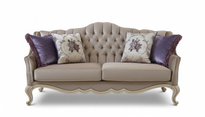 Driepersoons luxe bankstel met klassieke bekleding voor drie personen.