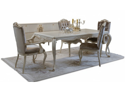 Klassieke eettafel 4x stoelen eetkamergroep tafel tafels zitgroep 5-delig.