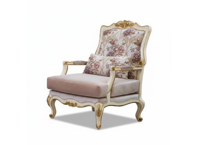 Luxe meubel ontwerp fauteuil klassiek design troon textiel woonkamer