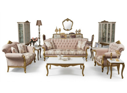 Luxe driezitsbank 3-zitsbank stof bank meubels stijl textiel Italië